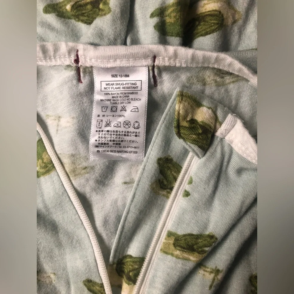 Milkbarn Zippered Bamboo Romper 12-18months Frog Print
